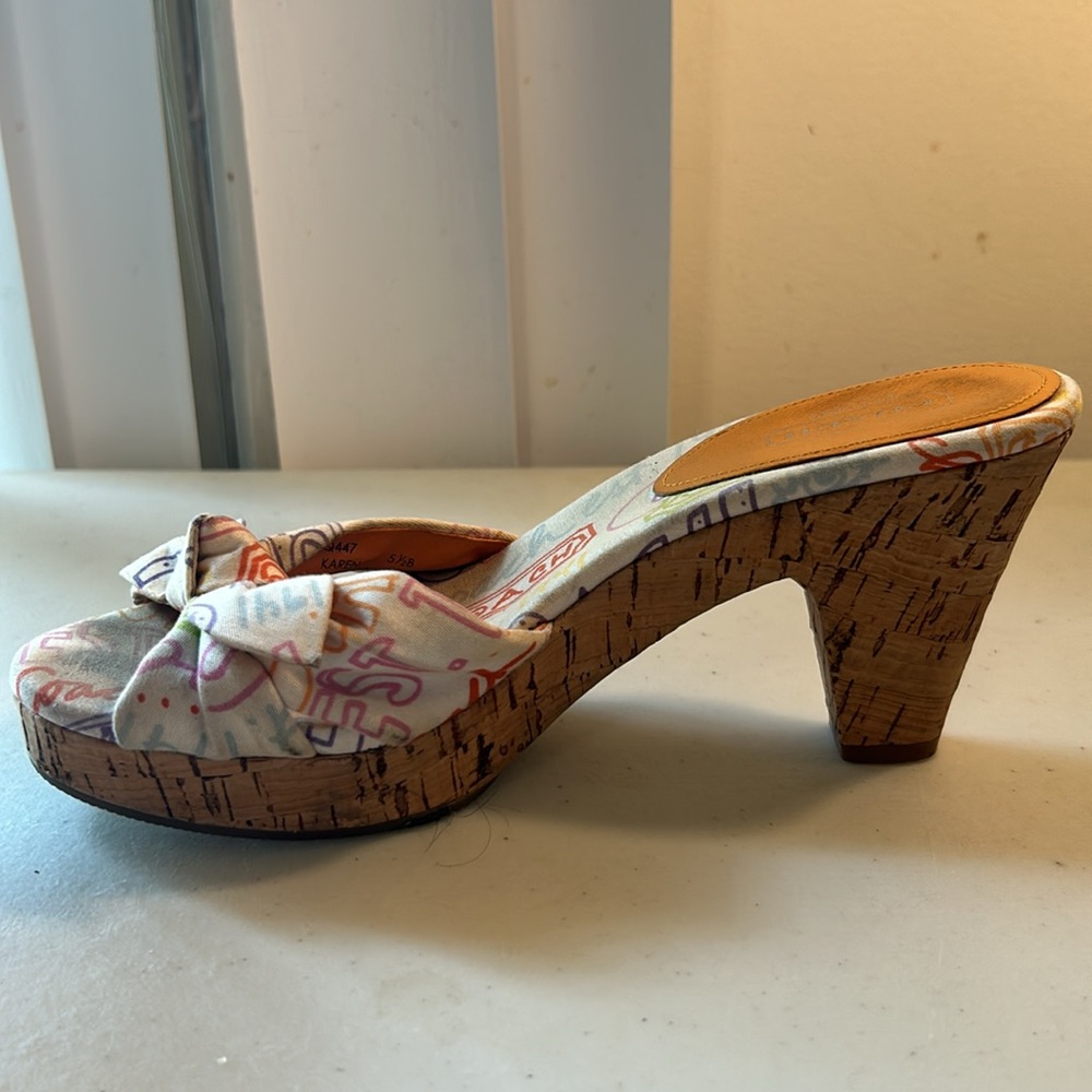 Coach “Karen” slip on logo sandals with front bow aesthetic tie Sz 5.5 - Picture 11 of 12